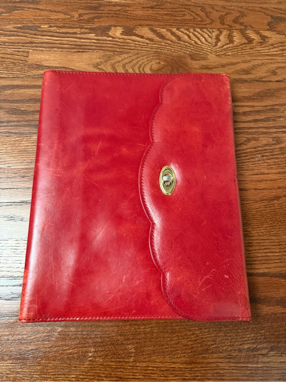 Vintage Tilley Red Italian Leather Trifold Portfolio Letter Size Made In Canada